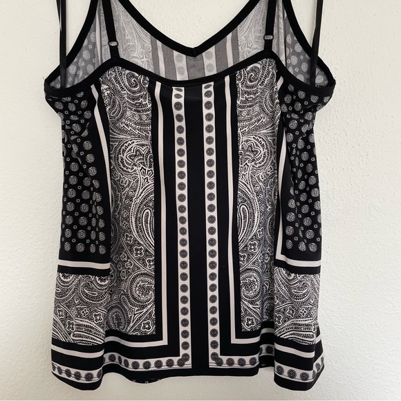 INC Paisley V-Neck Cami Black/White Size XL - Picture 6 of 8